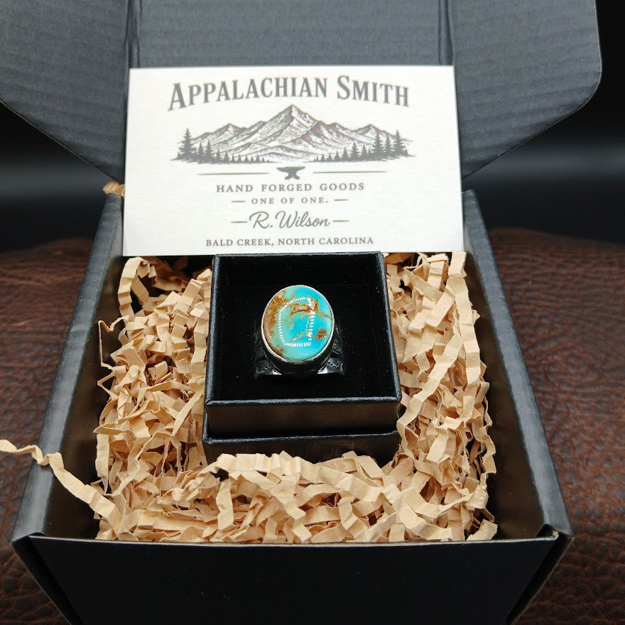 Ring in a box with 'Appalachian Smith' label