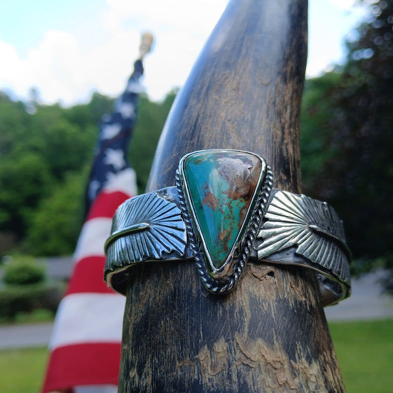 The Freedom Eagle — Natural Royston Turquoise Cuff